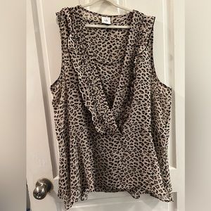 NWOT Cabi Cheetah Print Sleeveless Top, two separate pieces, size XL